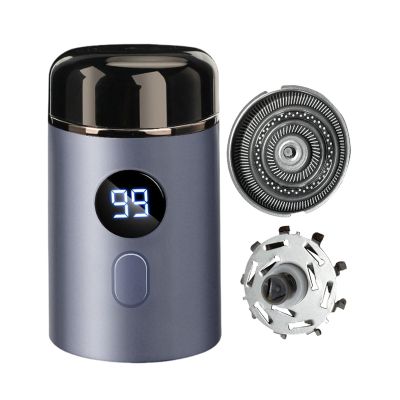Kokiya Electric Shaver Facial Beard Trimmer Father's Day Gifts Mini Shaver Face Hair Shaver for Car Business Car Use Office Travel, blue and Shaver head