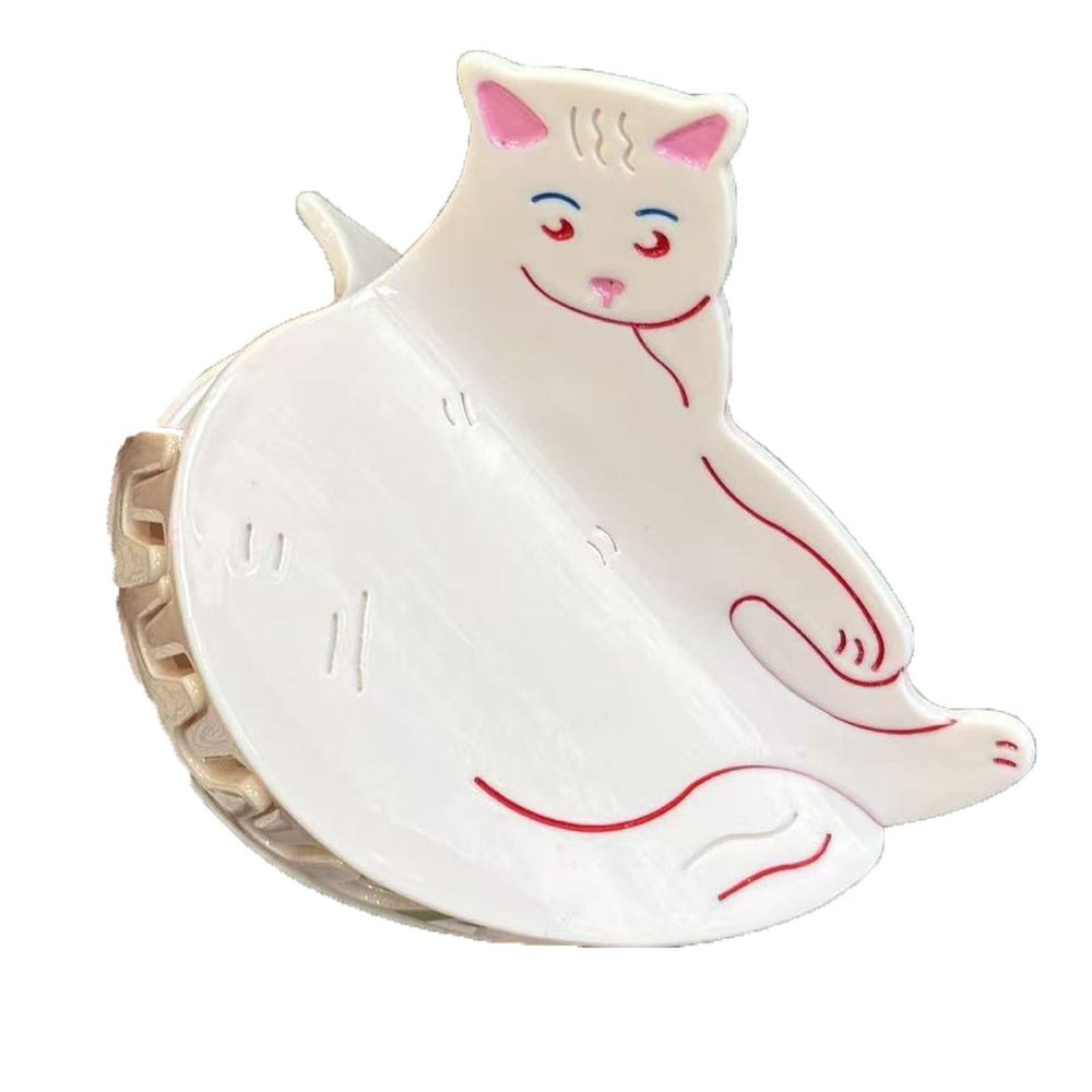 Lick Hair Cat Claw Clips,Cute Cat Hair Jaw Clips,Animal Shape Hair Claw Clips, Acetate Hair Clips for Girls,Small Jaw Barrettes for Women (Lick Hair Cat)
