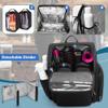 BAFASO Large Capacity Insulated Barber Case with a Semi Detachable Divider and 2 Removable Pouches, Hairstylist Traveling Bag with Multiple Pockets Holds Barber Styling Tools, Black view 2