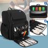 BAFASO Large Capacity Insulated Barber Case with a Semi Detachable Divider and 2 Removable Pouches, Hairstylist Traveling Bag with Multiple Pockets Holds Barber Styling Tools, Black view 3