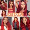 1B/Red Bundles Human Hair Ombre Red Body Wave Bundles 12 14 16 inch Two Tone Brazilian Virgin Remy Hair Extensions Soft and Silky For Women view 2