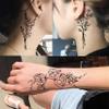 19 Sheets Sexy Realistic Black Flower Bouquet Temporary Tattoos For Women Girls Adults Arm Hand Neck Tatoos Set, Waterproof Small Fake Lavender Sunflower Floral Tattoo Stickers Tiny Branch Tattoo Kit view 2