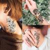 19 Sheets Sexy Realistic Black Flower Bouquet Temporary Tattoos For Women Girls Adults Arm Hand Neck Tatoos Set, Waterproof Small Fake Lavender Sunflower Floral Tattoo Stickers Tiny Branch Tattoo Kit view 3