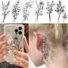 19 Sheets Sexy Realistic Black Flower Bouquet Temporary Tattoos For Women Girls Adults Arm Hand Neck Tatoos Set, Waterproof Small Fake Lavender Sunflower Floral Tattoo Stickers Tiny Branch Tattoo Kit view 4