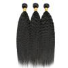 Yaki Wave Human Hair Bundles Natural Balck 20 22 24 Inch Kinky Straight Bundles Human Hair Unprocessed Brazilian Virgin Quick Weave Hair for Black Women with Black Color view 3