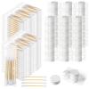 Dansib 1000 Cotton Swabs Travel Size Individually Packaged Double Headed Cotton Swabs and 200 Compressed Towels Portable Disposable Towels Suitable for Travel Hotel Hiking Camping Outdoor Wedding view 1