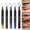 5 Color Glitter Liquid Eyeliner Kit- Shimmery Gold, Blue, Green, Red, Black Metallic Sparkling Eye Liner Pens- Waterproof,Smudge-Proof, Fine Tip, All-Day Wear Colorful Eyeliner Women Makeup Gift-Set B view 1
