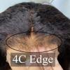 4C Edge 13X4 HD Transparent Lace Front Wig with Curly Baby Hair Natural Black Straight Pre Plucked 100% Virgin Human Hair Glueless Brazilian Remy Hair 150% Density for Black Woman 16" view 2