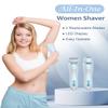 Electric Shaver for Women - Painless Lady Razor Facial Hair Remover 2-in-1 Wet and Dry Cordless Portable Bikini Trimmer for Face Armpit Legs Body - Rechargeable IPX7 Waterproof Hair Removal (Blue) view 2