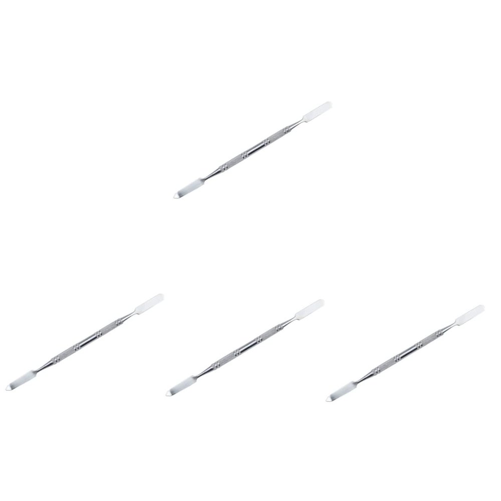 ADOCARN 4pcs Stainless Steel Makeup Mixing Tool Color Modulation Bar for Foundations Eye Shadows Concealers Easy to Clean for Professional Home Use Silver