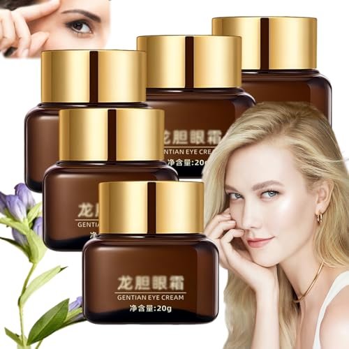 Gentian Anti-Wrinkle Eye Cream,20g Gentian Eye Cream,Hankylin Gentian Eye Cream,Gentian Eye Cream For Eye Bags,Gentian Anti Wrinkle Eye Cream,Firming (5PC)