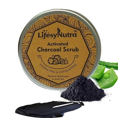 Activated Charcoal Face Scrub With Hydrating & Exfoliating For Removal Blackheads & Dead Skin Scrub (150 g)