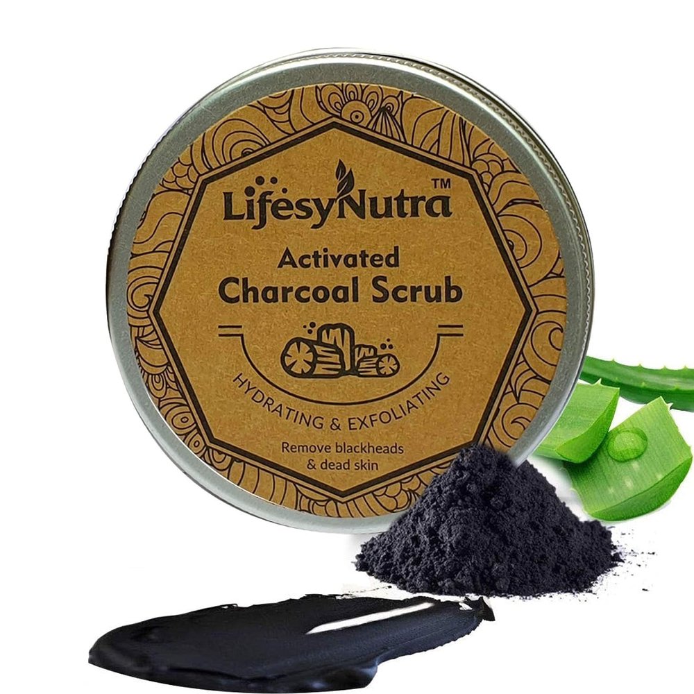 Activated Charcoal Face Scrub With Hydrating & Exfoliating For Removal Blackheads & Dead Skin Scrub (150 g)