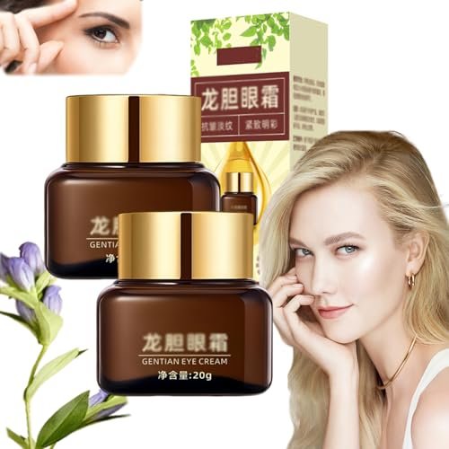 Gentian Anti-Wrinkle Eye Cream,20g Gentian Eye Cream,Hankylin Gentian Eye Cream,Gentian Eye Cream For Eye Bags,Gentian Anti Wrinkle Eye Cream,Firming (2PC)