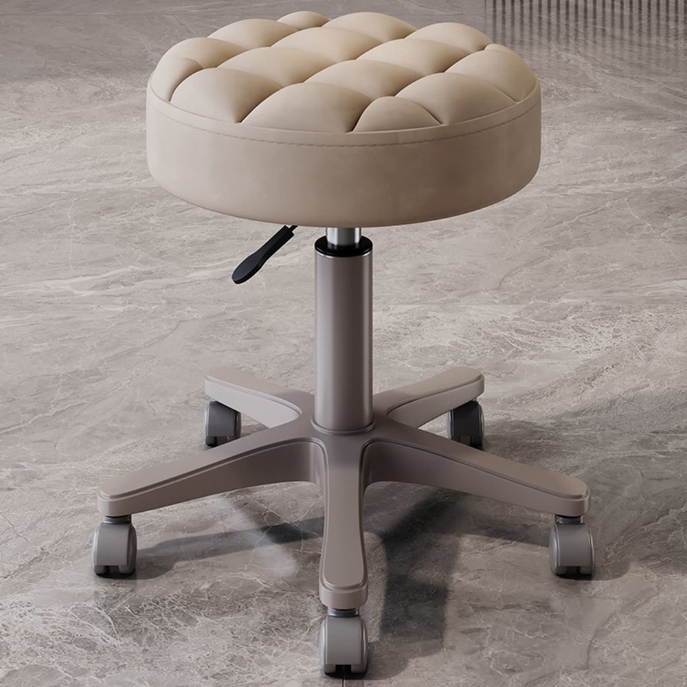 icVantA PU Leather Round Rolling Stool Swivel Height Adjustment Spa Drafting Salon Tattoo Work Office Massage Stools Task Pub Bar Chair Small cm,I-46 * 46*(41