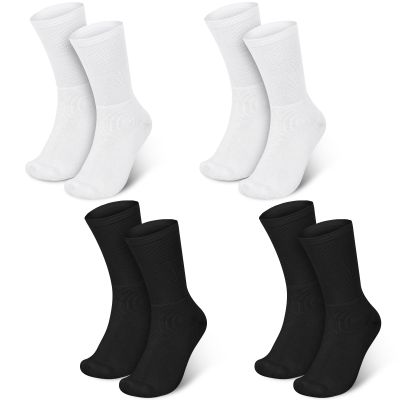 Silicherry 4 Pairs Cotton Soft Eczema Socks White and Black Hydrating Moisturizing Therapy Cotton Socks Eczema Relief for Adult Wet Wrap Non Itch Soft Feet Treatment
