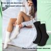 Silicherry 4 Pairs Cotton Soft Eczema Socks White and Black Hydrating Moisturizing Therapy Cotton Socks Eczema Relief for Adult Wet Wrap Non Itch Soft Feet Treatment view 4