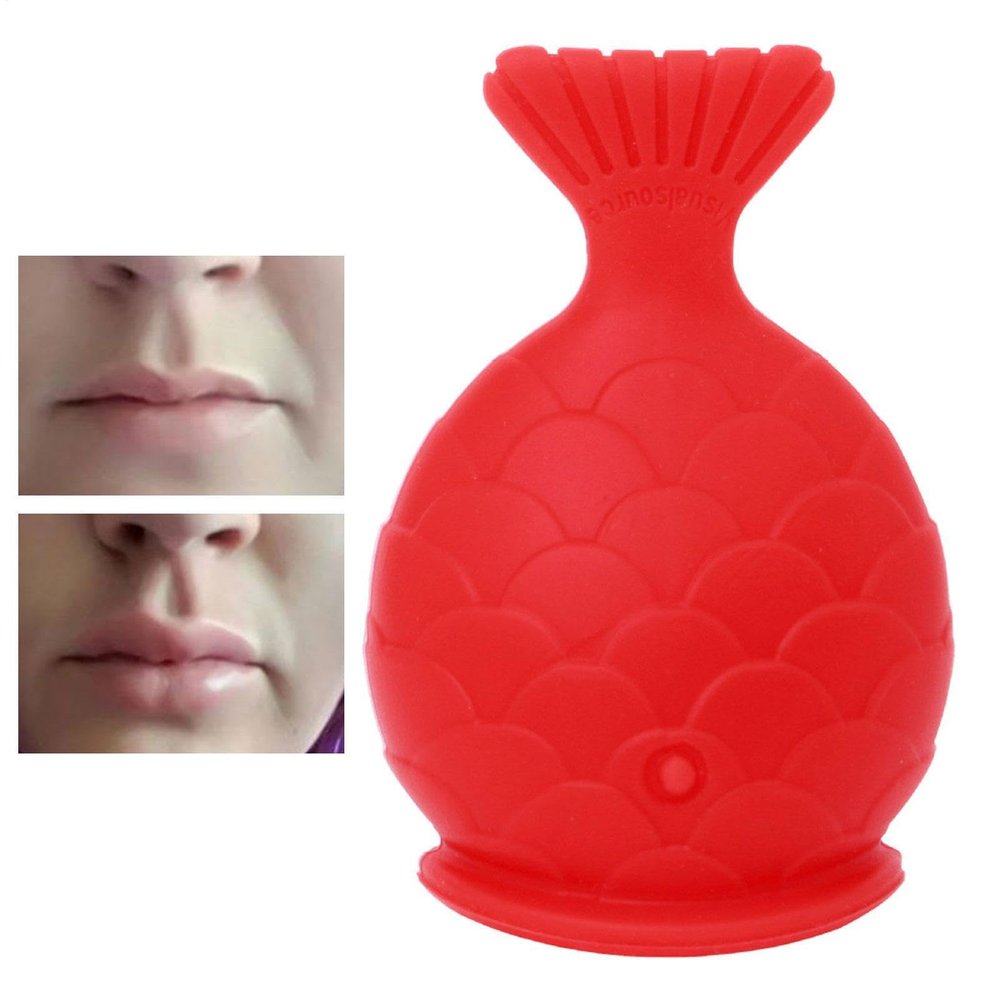 Lips Enhancer Plumper Device, Fish Shape Lips Enhancer, Silicone Pout Lips Enhancer Plumper Tool, Natural Pout Mouth Beauty Tool, Fuller Thicker Mouth Fastly Lip Pumps for Sexy Lip Mouth