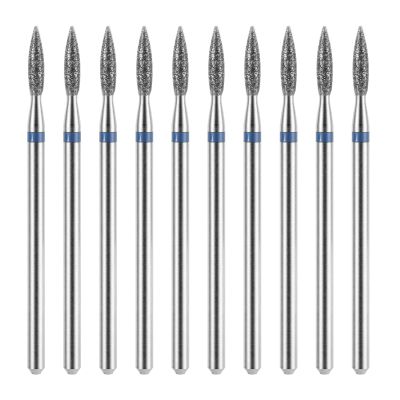 10 Pcs Diamond Flame Cuticle Drill Bits with Case 3/32'' Cuticle Clean Drill Bit Cuticle Nail Drill Bits Electric Nail File Machine Cuticle Bit Manicure Pedicure Polishing Kit for Nail Salon Manicure