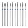 10 Pcs Diamond Flame Cuticle Drill Bits with Case 3/32'' Cuticle Clean Drill Bit Cuticle Nail Drill Bits Electric Nail File Machine Cuticle Bit Manicure Pedicure Polishing Kit for Nail Salon Manicure view 1