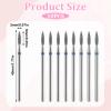 10 Pcs Diamond Flame Cuticle Drill Bits with Case 3/32'' Cuticle Clean Drill Bit Cuticle Nail Drill Bits Electric Nail File Machine Cuticle Bit Manicure Pedicure Polishing Kit for Nail Salon Manicure view 2
