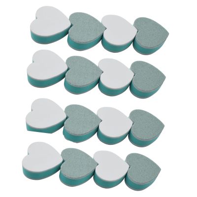 20PCS Mini Nail Files Heart Shape Nail Buffers Sponges Buffing Blocks for Gel Nails Shaper Sponge Finger Nail Filing Block Green