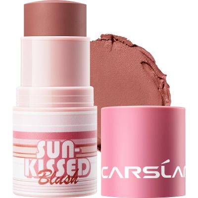 CARSLAN Sun Kissed Blush & Bronzer Stick for Cheeks Lips & Eyes, Long-Lasting Matte Cream Makeup Blush Stick, Blendable & Vegan, Natural Glow for All Skin Tones, Shade 02 Afternoon, 0.21 oz