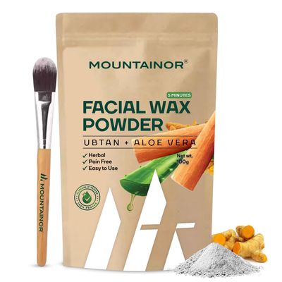 MOUNT.AINOR Facial Hair Removal Wax Powder with Ubtan & Aloevera, Full Body Painless Herbal Hair Remover Waxing Cream Powder for Women No Harmful Chemicals, No Irritation, No Skin Rashes - 100 gm