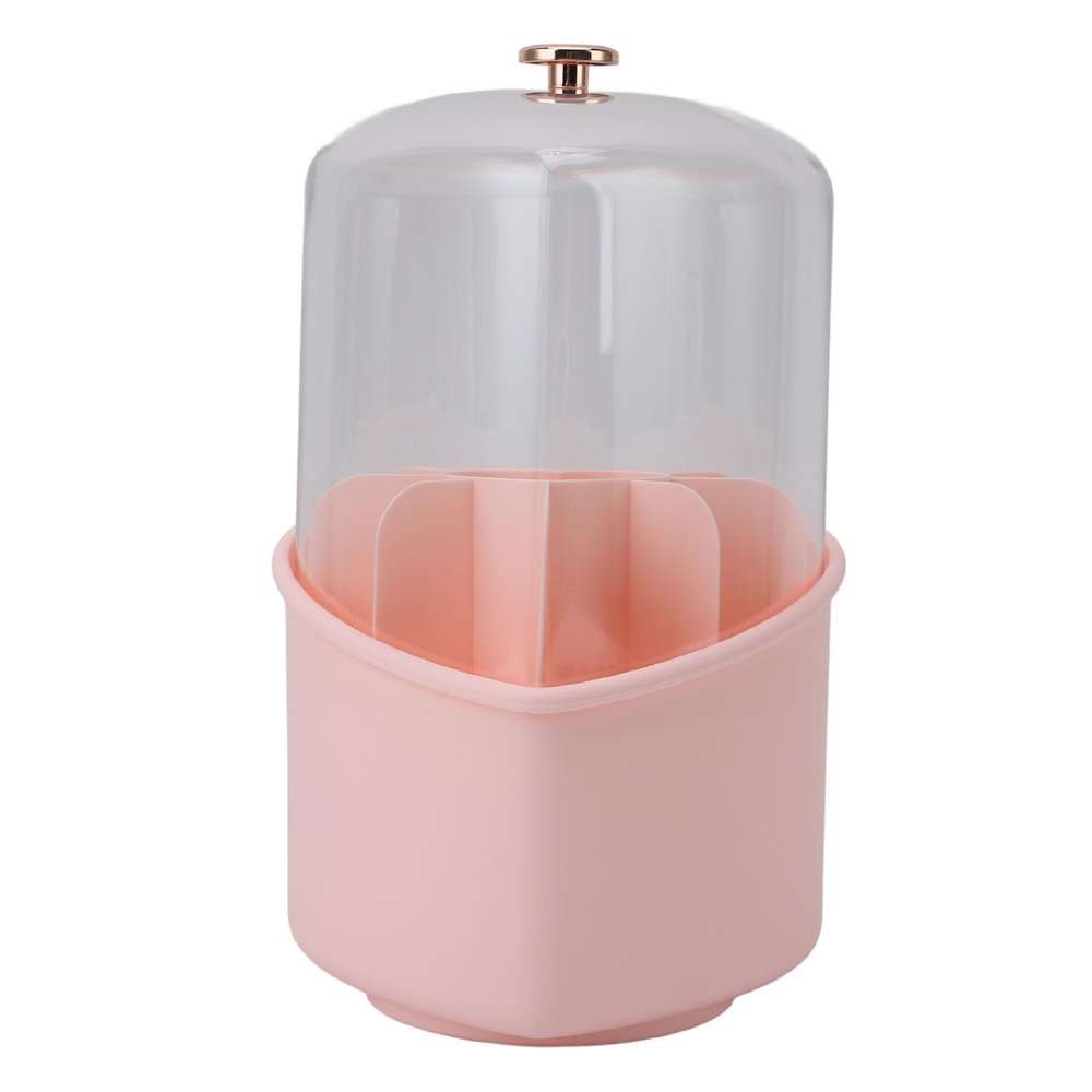 Acouto 8Pcs Makeup Brushes Set with Rotating B Holder , C Lid Vanity Desktop Hroom e Case for Metics Brushes Holder (Pink Case)