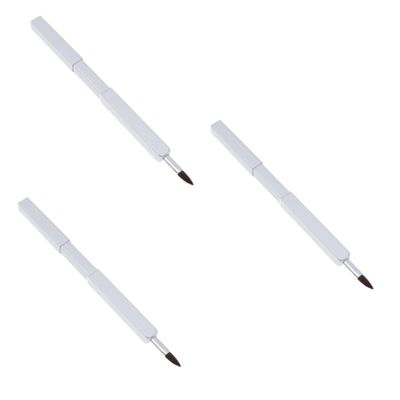 ADOCARN 3pcs Nylon Fiber Lip Brush Applicator Makeup Brush Retractable Travel Makeup Tools Metal Tube