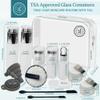 14 Pcs Travel Skincare Containers Set-TSA Approved Toiletry Bag & Glass Travel Bottles for Toiletries Pump, Spray & Dropper Bottles Travel Size Containers for Foundation, Serum Moisturizer Oil & Cream view 4