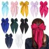 10 PCS Large Hair Bows for Women Girls Big Ribbon Bow Hair Clips with Long Tails Cute Hair Accessories for Women Girls Silky Satin Bows for Hair view 1