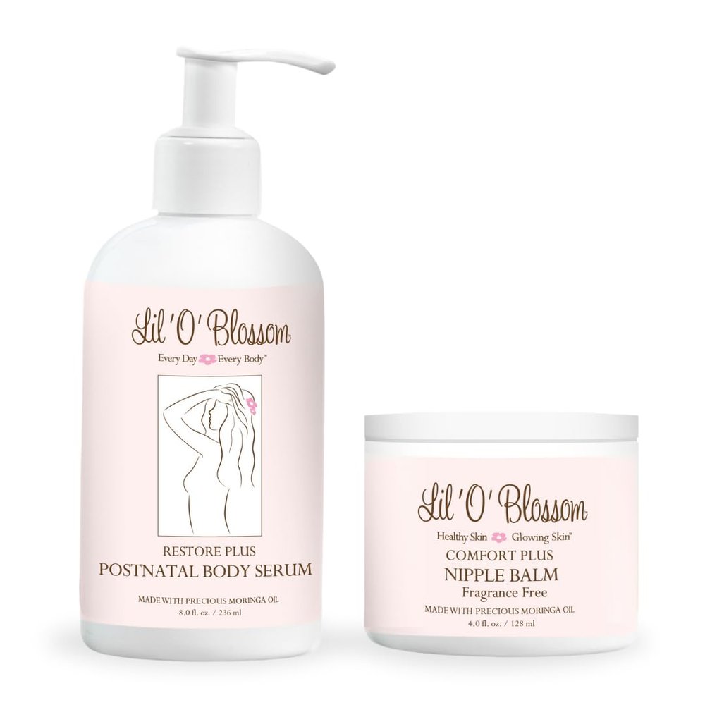 Lil 'O' Blossom Mama Postnatal Body Care Bundle - For new moms, helps soothe, nourish, and replenish skin's healthy glow. Helps reduce the visibility of stretch marks. (Postnatal Care Bundle, Scented)