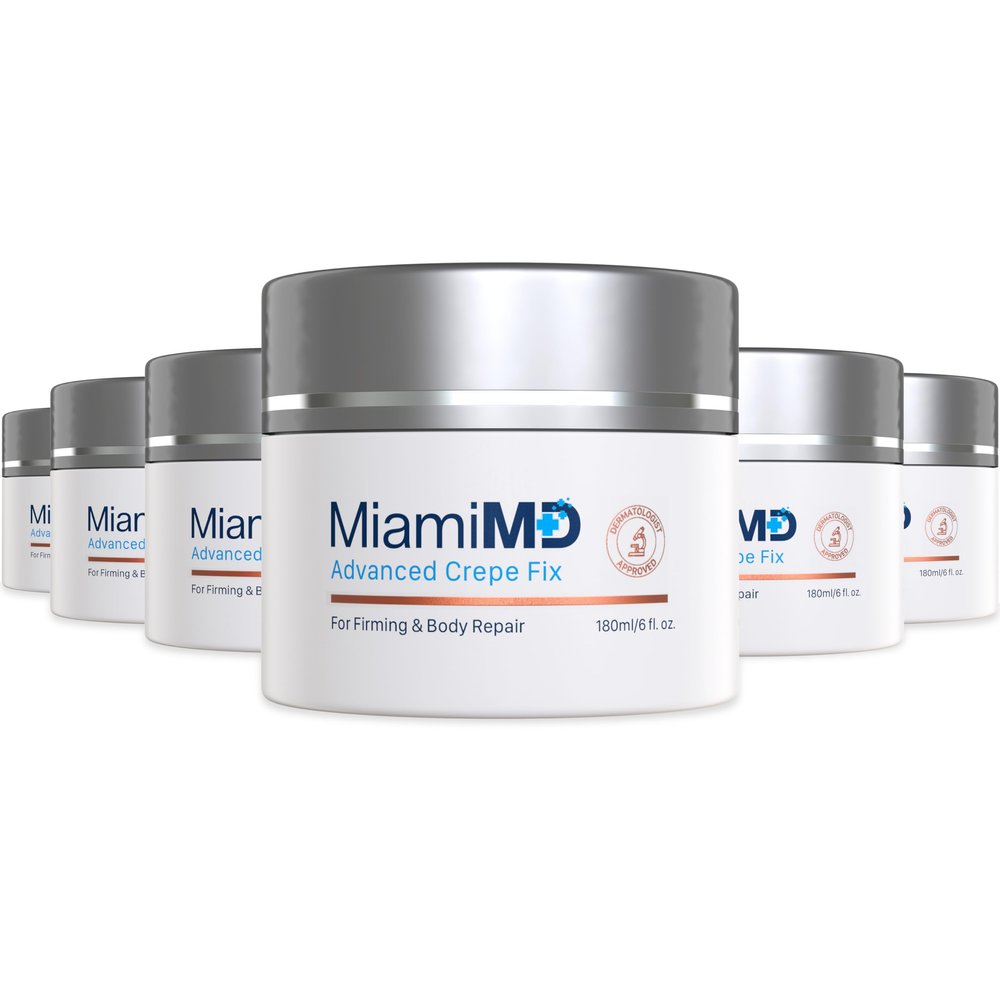 MiamiMD Advanced Crepe Fix 180ml (6fl oz) Anti Aging and Skin Firming Cream For All Skin Types - Cruelty Free - Paraben Free Skin Care - 6 PACK
