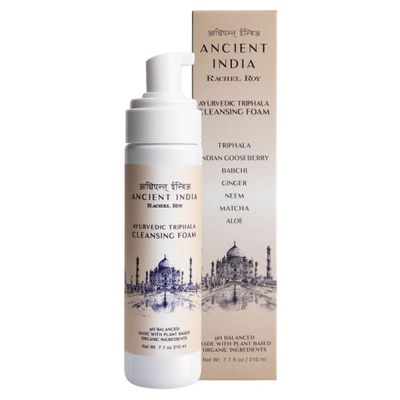 ANCIENT INDIA Rachel Roy Ayurvedic Triphala Foaming Face Cleanser with Natural Amino Acids & Indian Herbs - pH Balanced Facial Wash for Pore Tightening & Deep Cleansing