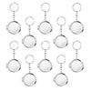 10 Pcs Compact Mirror Portable Metal Folding Mirror with Key Ring for Pockets Bags Wallets Travel Toiletries Gifts - Round view 1