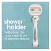 Venus Moistureglide Women's Razor, Reusable Handle, 2 Razor Blade Refills and Shower Holder view 3
