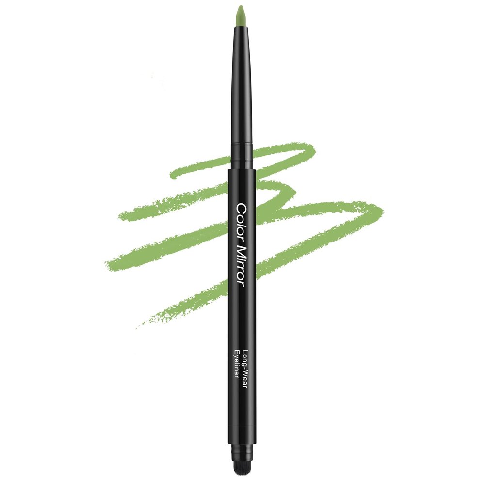 Color Mirror Smudge Proof Eyeliner, Waterproof Retractable Eye liner with Brush, Matte and Shimmer Eyeliner Pencil, Creamy Texture, Long lasting & Smooth(15 Wheatgrass Matte)