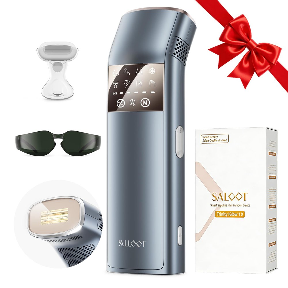 TRIPLE-Pulse IPL Laser Hair Removal, 12cm Sapphire 37F Ice-Cooling Contact, Lazer Hair Removal Device for Women and Men, Permanent Hair Removal at Home for Body, Face, Bikini, Christmas Gifts