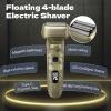 Electric Shaver with Digital Display, Metallic Gold Finish view 3