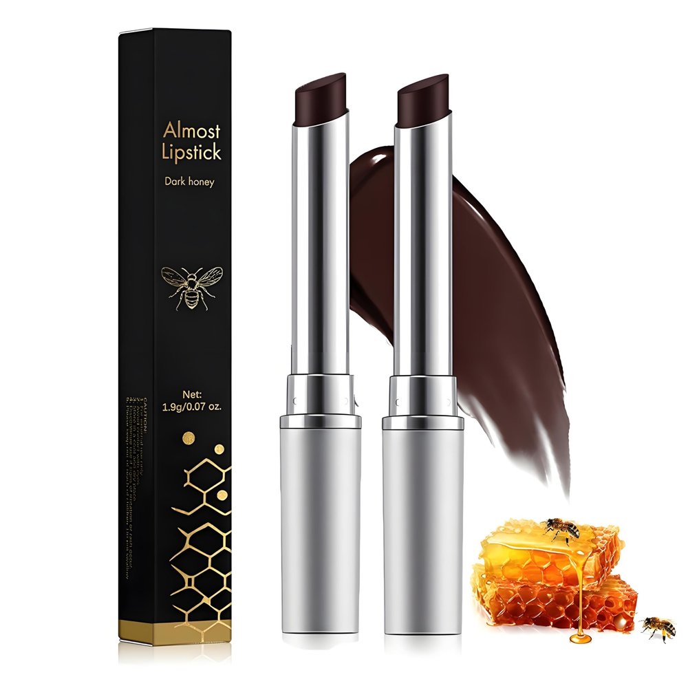 2Pcs Honey Lipstick Moisturizing Lip Balm - Natural Hydrating Lip Color That Enhances Makeup Looks - Sheer Finish with Black Cherry Tint Keeps Lips Soft, Supple, and Protected for Everyday Use