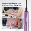 AIRSEE Studio Basic Adapter Portable Electric Nail Drill Machine for Professional, EFile for Acrylic Gel Nails and Manicure Pedicure Polishing Shape, Electric Nail File Kit for Salon Purple view 4
