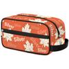 Custom Name Cute Leaf Orange Toiletry-Bag for Women-Girls, Personalized Cosmetic Makeup Bag, Large Capacity Hanging Kit for Shopping Travel Weekend,Holiday Birthday Gifts for Kids Girls Friends view 1