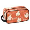 Custom Name Cute Leaf Orange Toiletry-Bag for Women-Girls, Personalized Cosmetic Makeup Bag, Large Capacity Hanging Kit for Shopping Travel Weekend,Holiday Birthday Gifts for Kids Girls Friends view 2