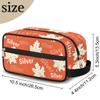 Custom Name Cute Leaf Orange Toiletry-Bag for Women-Girls, Personalized Cosmetic Makeup Bag, Large Capacity Hanging Kit for Shopping Travel Weekend,Holiday Birthday Gifts for Kids Girls Friends view 3