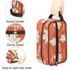 Custom Name Cute Leaf Orange Toiletry-Bag for Women-Girls, Personalized Cosmetic Makeup Bag, Large Capacity Hanging Kit for Shopping Travel Weekend,Holiday Birthday Gifts for Kids Girls Friends view 4