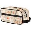 Custom Name Cute Rabbits Beige Toiletry-Bag for Women-Girls, Personalized Cosmetic Makeup Bag, Large Capacity Hanging Kit for Shopping Travel Weekend,Holiday Birthday Gifts for Kids Girls Friends view 1