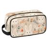 Custom Name Cute Rabbits Beige Toiletry-Bag for Women-Girls, Personalized Cosmetic Makeup Bag, Large Capacity Hanging Kit for Shopping Travel Weekend,Holiday Birthday Gifts for Kids Girls Friends view 2