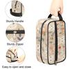 Custom Name Cute Rabbits Beige Toiletry-Bag for Women-Girls, Personalized Cosmetic Makeup Bag, Large Capacity Hanging Kit for Shopping Travel Weekend,Holiday Birthday Gifts for Kids Girls Friends view 4