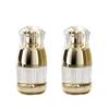 2Pcs 30ml/1oz Empty Clear Round Plastic Lotion Pump Bottle with Gold Pump Head Refillable Cosmetic Dispenser Travel Liquid Soap Container for Foundation Lotion Essential Oil view 1